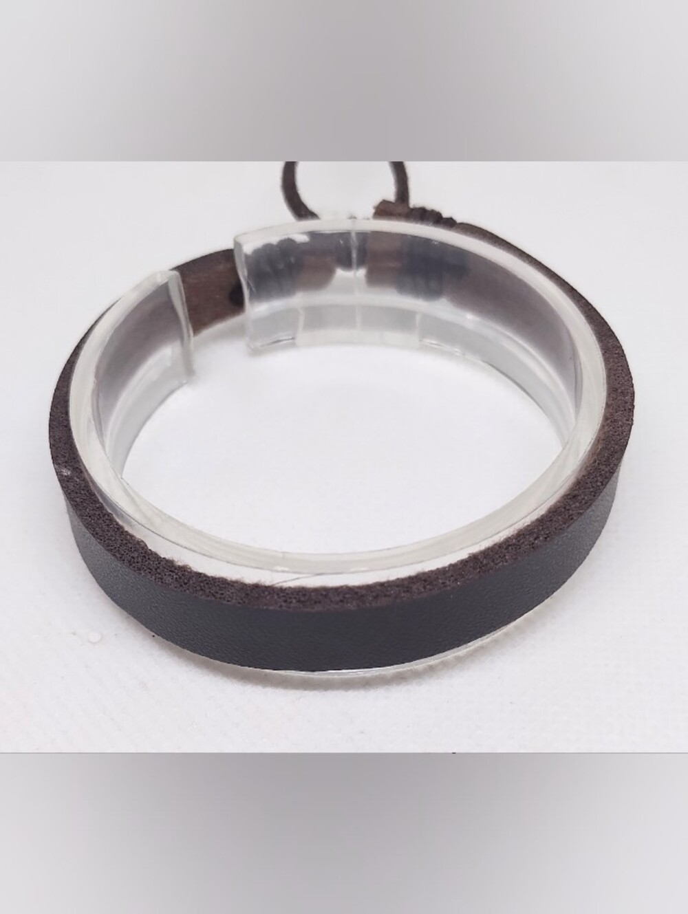 Men's Dark Brown Leather Cuff Bracelet - Minimalist Style G25